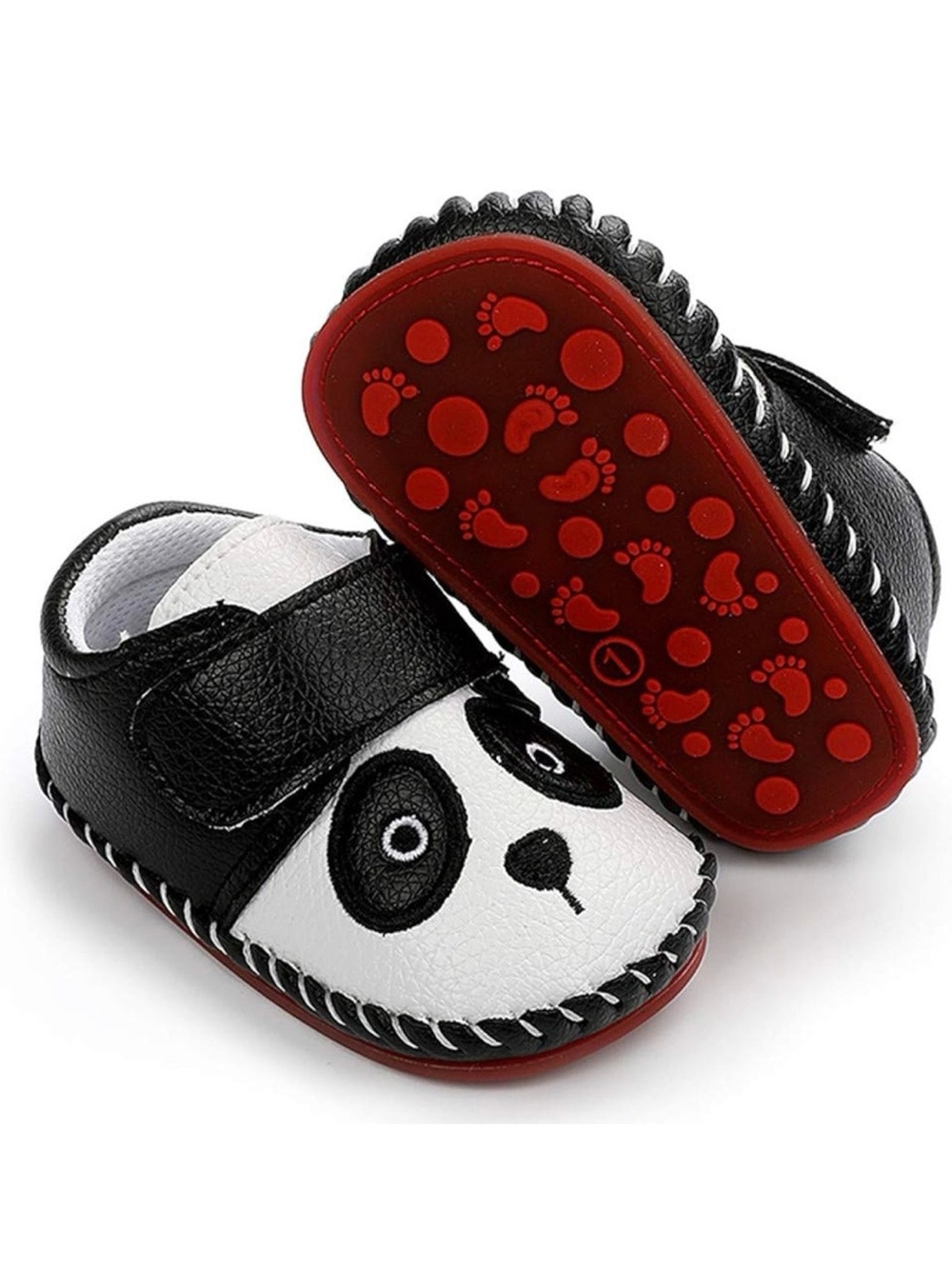 Amazon Baby Panda Moccasins - Black, White & Red